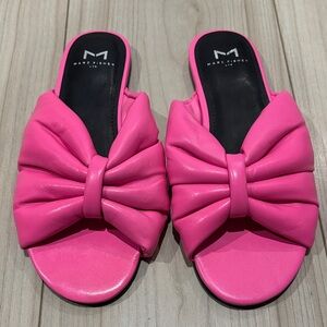 Marc Fisher Fuchsia Bow Slide Sandals